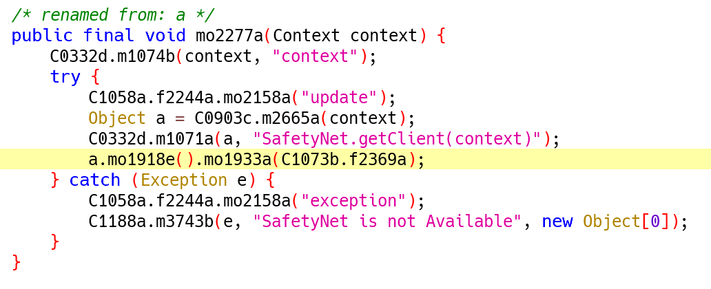 检测SafetyNet Google API的代码