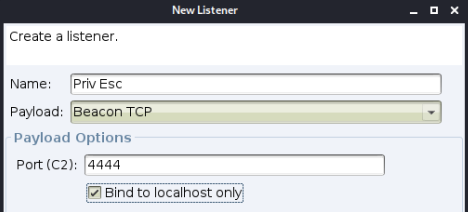 图18 Create a listener for privilege escalation