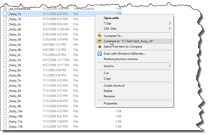 直接从Windows资源管理器进行比较