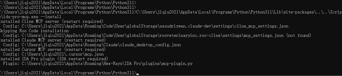 Windows 执行安装命令