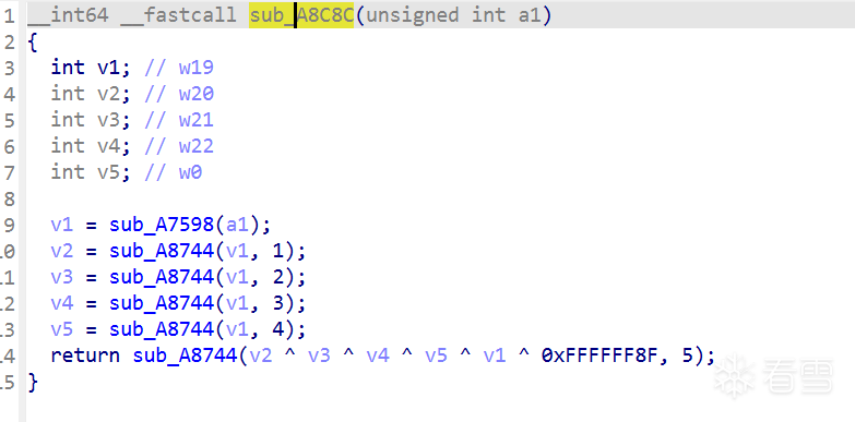 sub_A8C8C S-box 仿射变换