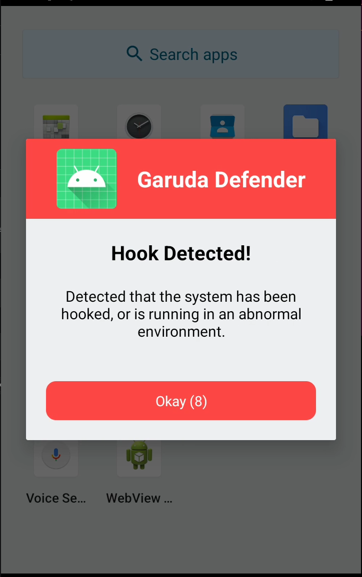 Garuda Defender Hook Detected 弹窗