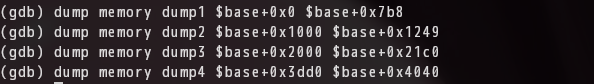 GDB 四条 dump memory 命令