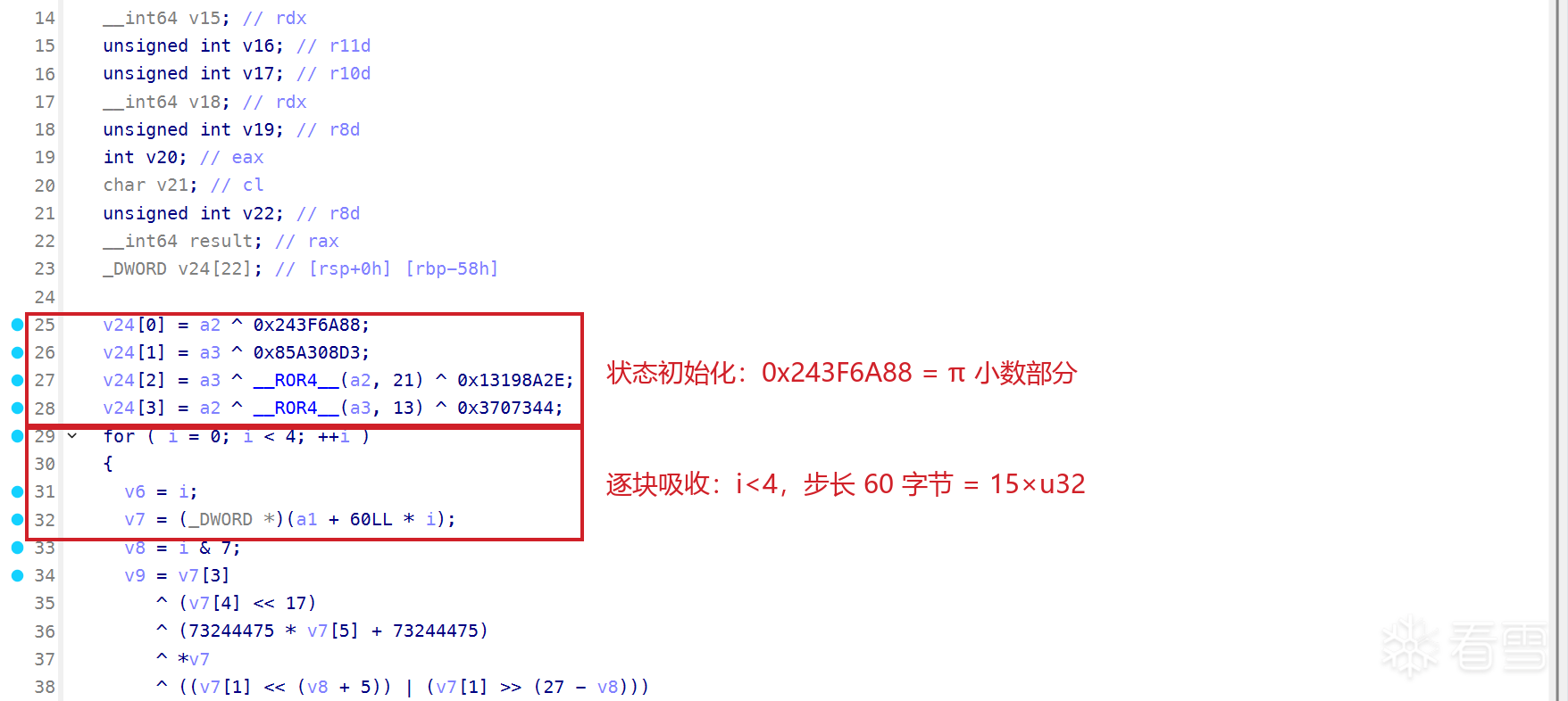 海绵哈希 sub_140002940 的 Hex-Rays 反编译